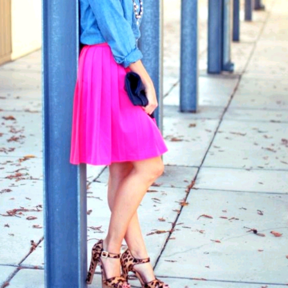 J Crew fuschia skirt